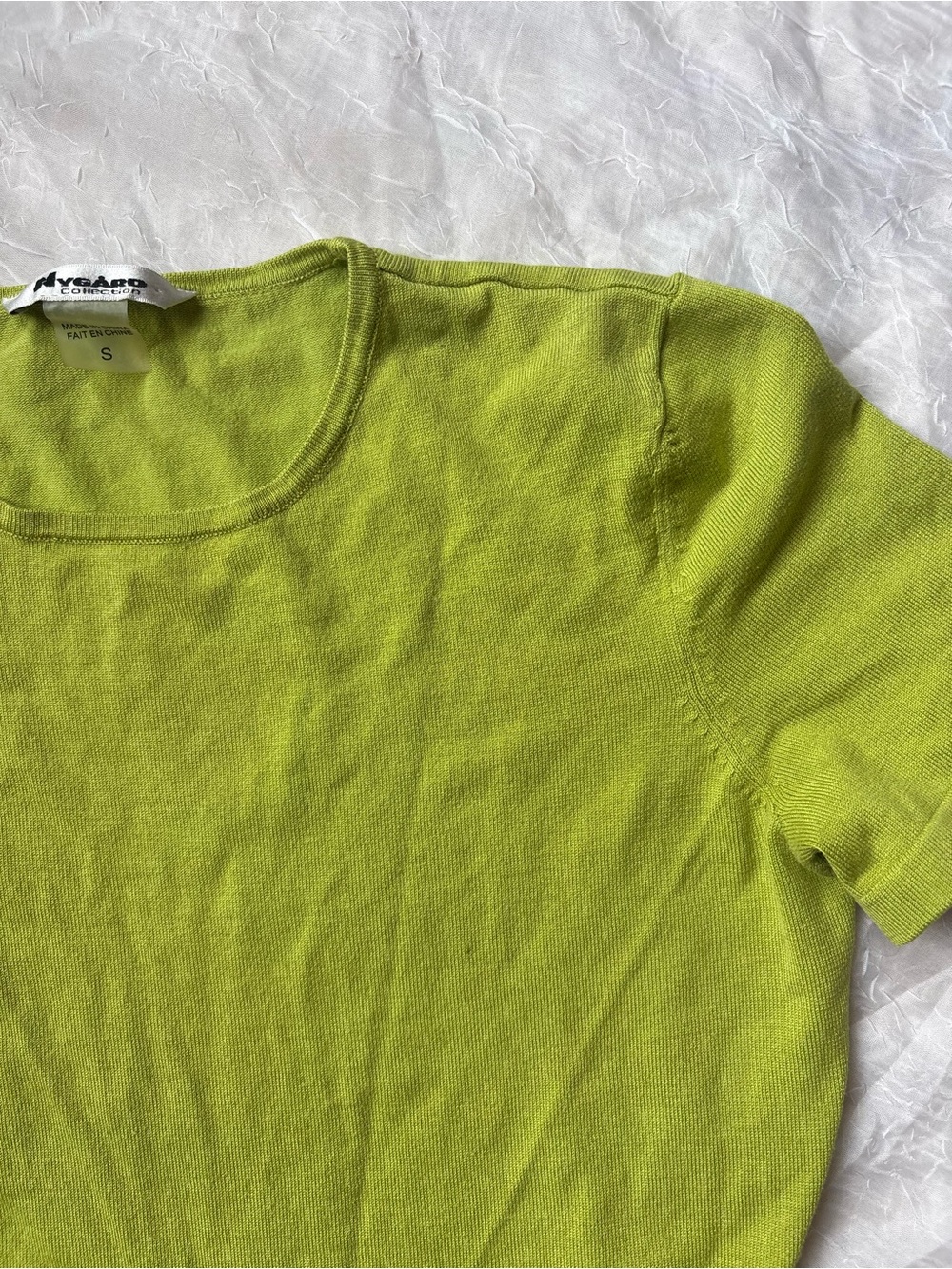 Lime Green Knit Scoop Neck Tee